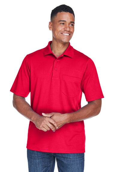 Core 365 88181P Mens Origin Performance Moisture Wicking Short Sleeve Polo Shirt w/ Pocket Red Front