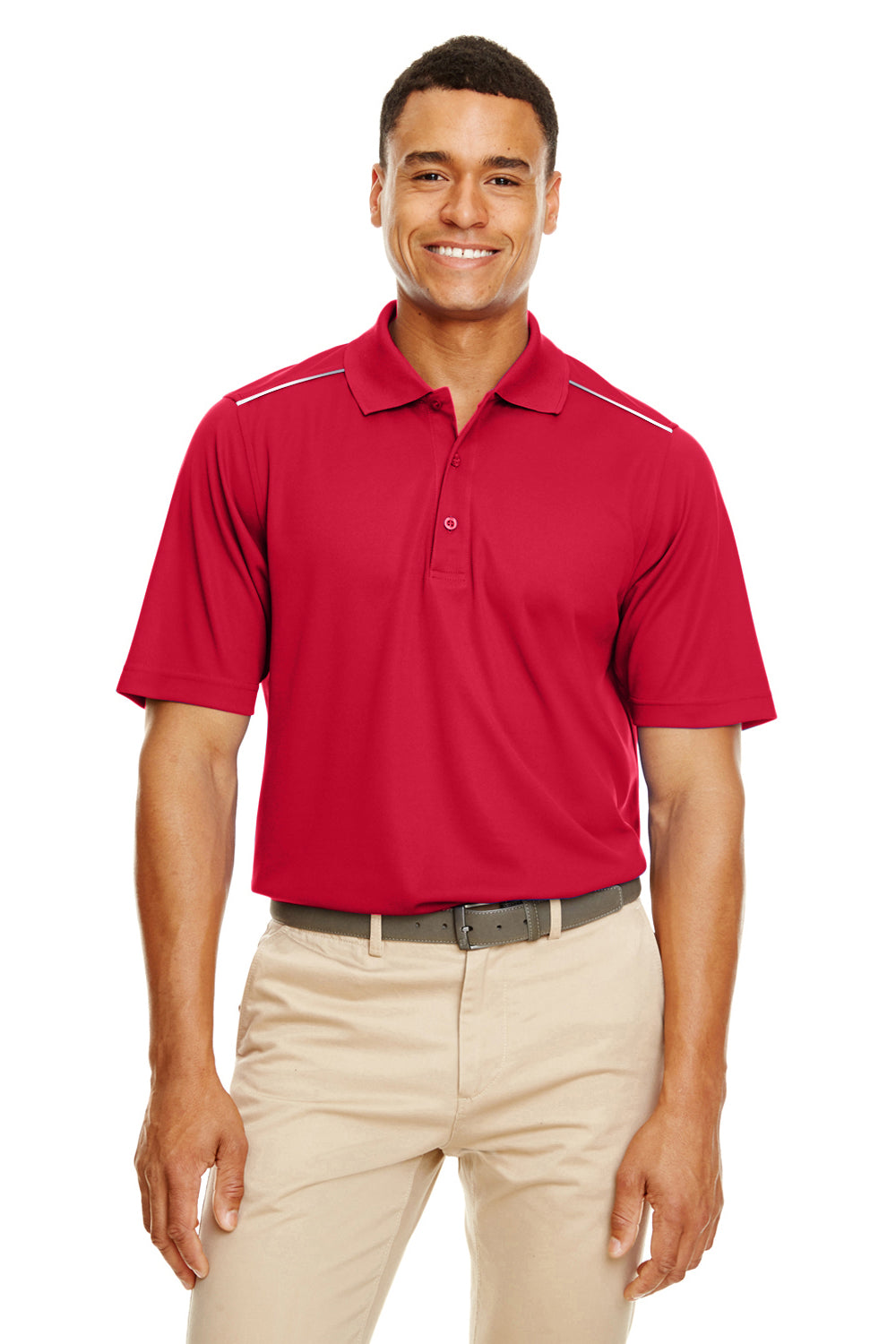 Core 365 88181R Mens Radiant Performance Moisture Wicking Short Sleeve Polo Shirt Red Front