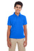 Core 365 88181Y Youth Origin Performance Moisture Wicking Short Sleeve Polo Shirt Royal Blue Front