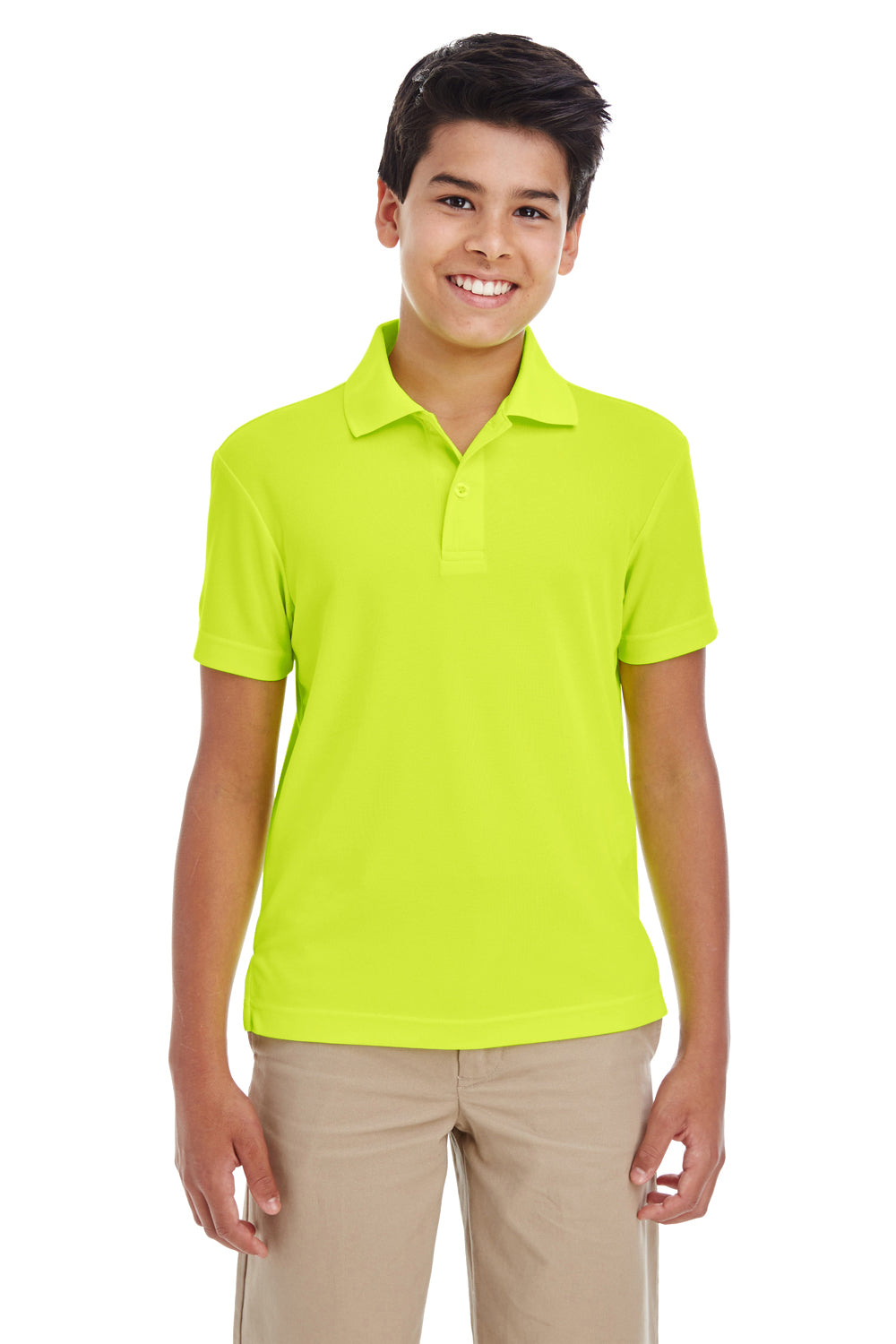 Core 365 88181Y Youth Origin Performance Moisture Wicking Short Sleeve Polo Shirt Safety Yellow Front