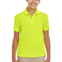 Core 365 Youth Origin Performance Moisture Wicking Short Sleeve Polo Shirt - Safety Yellow