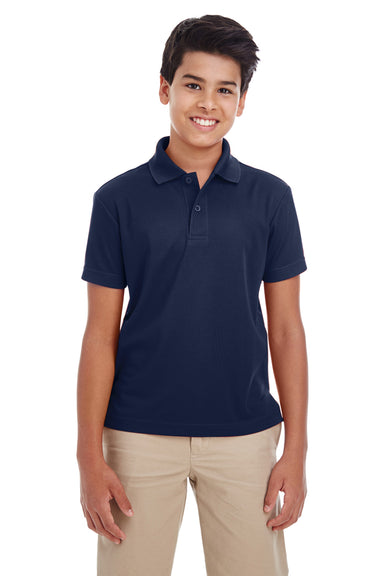 Core 365 88181Y Youth Origin Performance Moisture Wicking Short Sleeve Polo Shirt Navy Blue Front