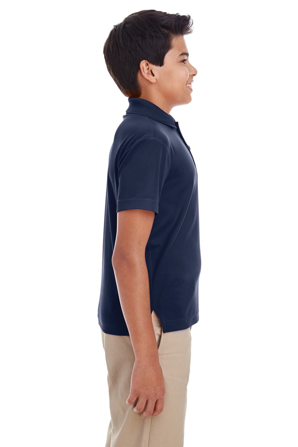 Core 365 88181Y Youth Origin Performance Moisture Wicking Short Sleeve Polo Shirt Navy Blue Side