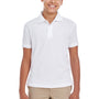 Core 365 Youth Origin Performance Moisture Wicking Short Sleeve Polo Shirt - White