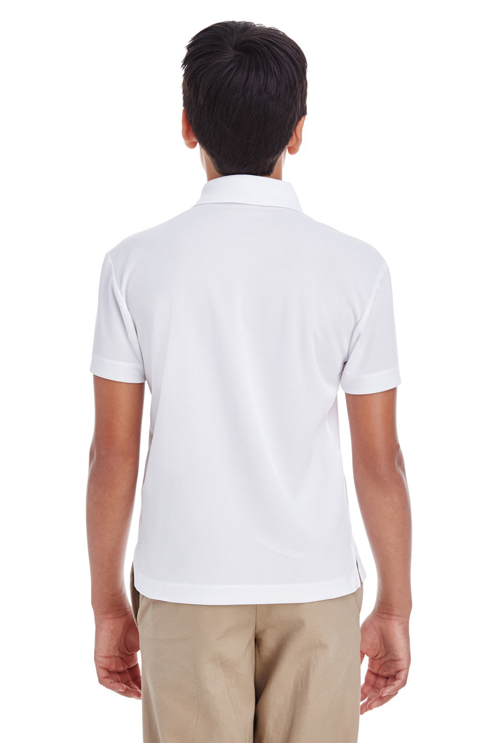 Core 365 88181Y Youth Origin Performance Moisture Wicking Short Sleeve Polo Shirt White Back