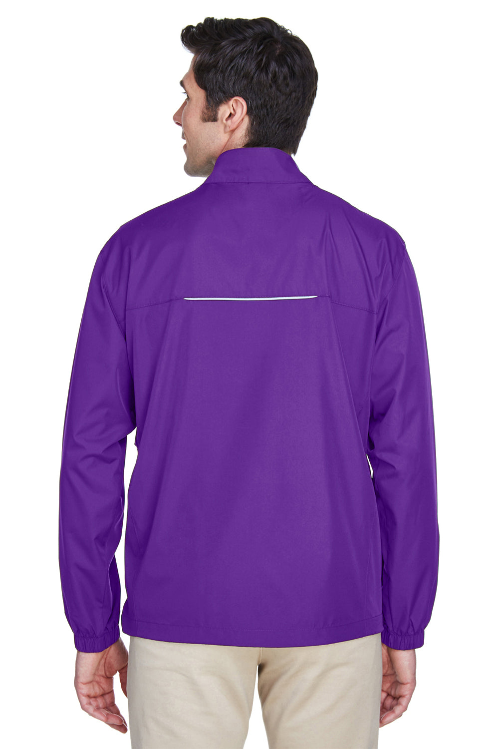 Core 365 88183 Mens Motivate Water Resistant Full Zip Jacket Purple Back