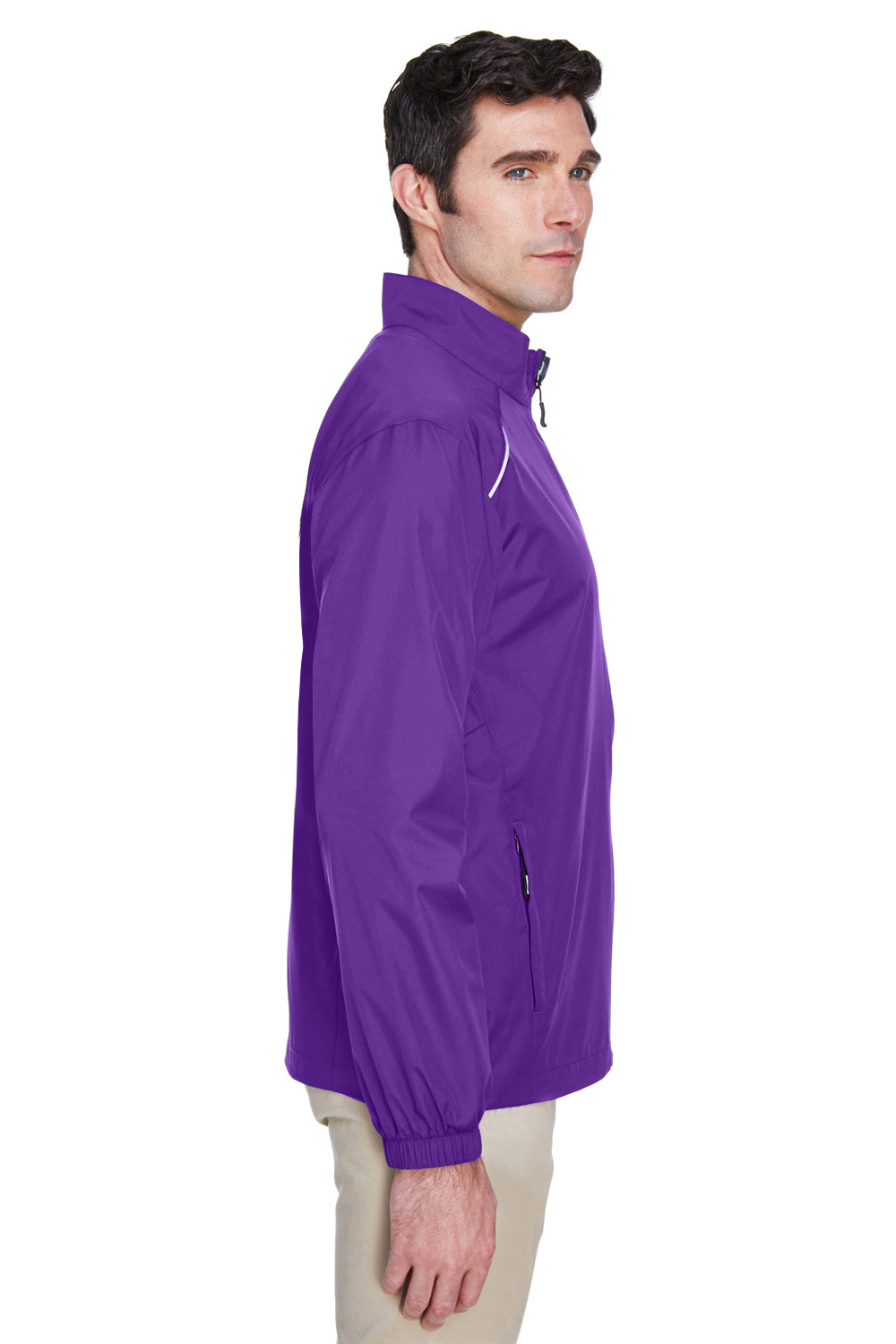 Core 365 88183 Mens Motivate Water Resistant Full Zip Jacket Purple Side