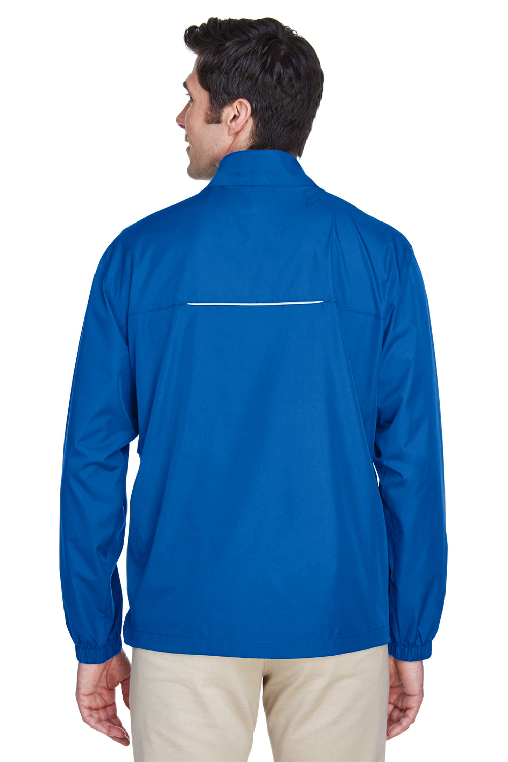 Core 365 88183 Mens Motivate Water Resistant Full Zip Jacket Royal Blue Back