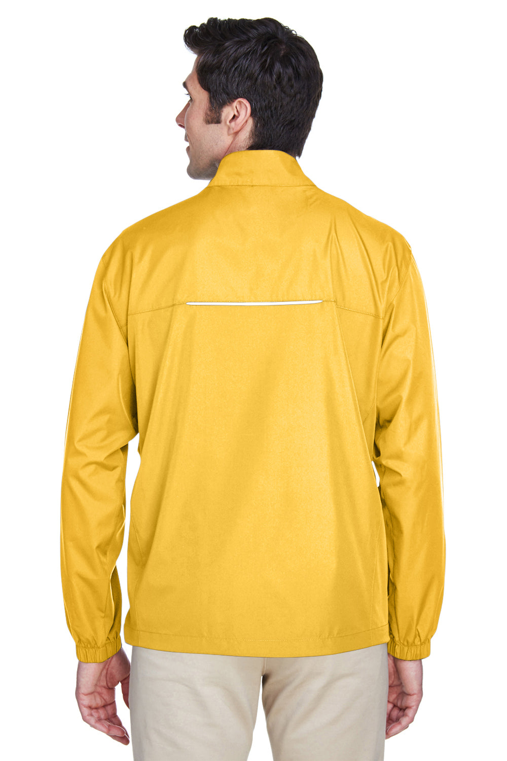 Core 365 88183 Mens Motivate Water Resistant Full Zip Jacket Gold Back