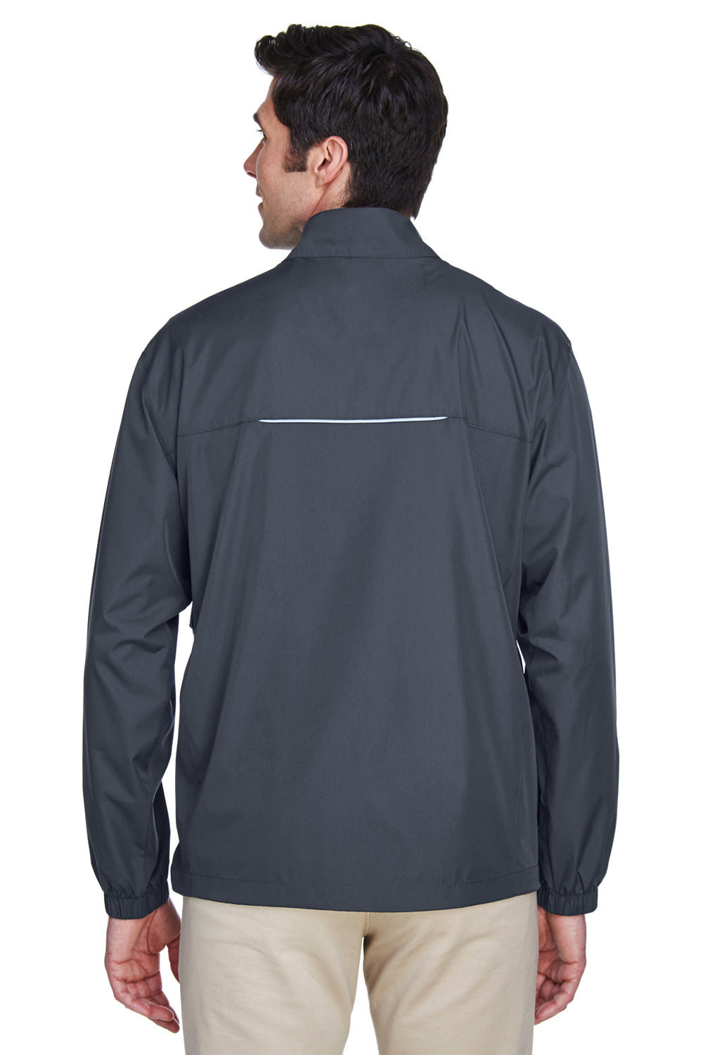 Core 365 88183 Mens Motivate Water Resistant Full Zip Jacket Carbon Grey Back