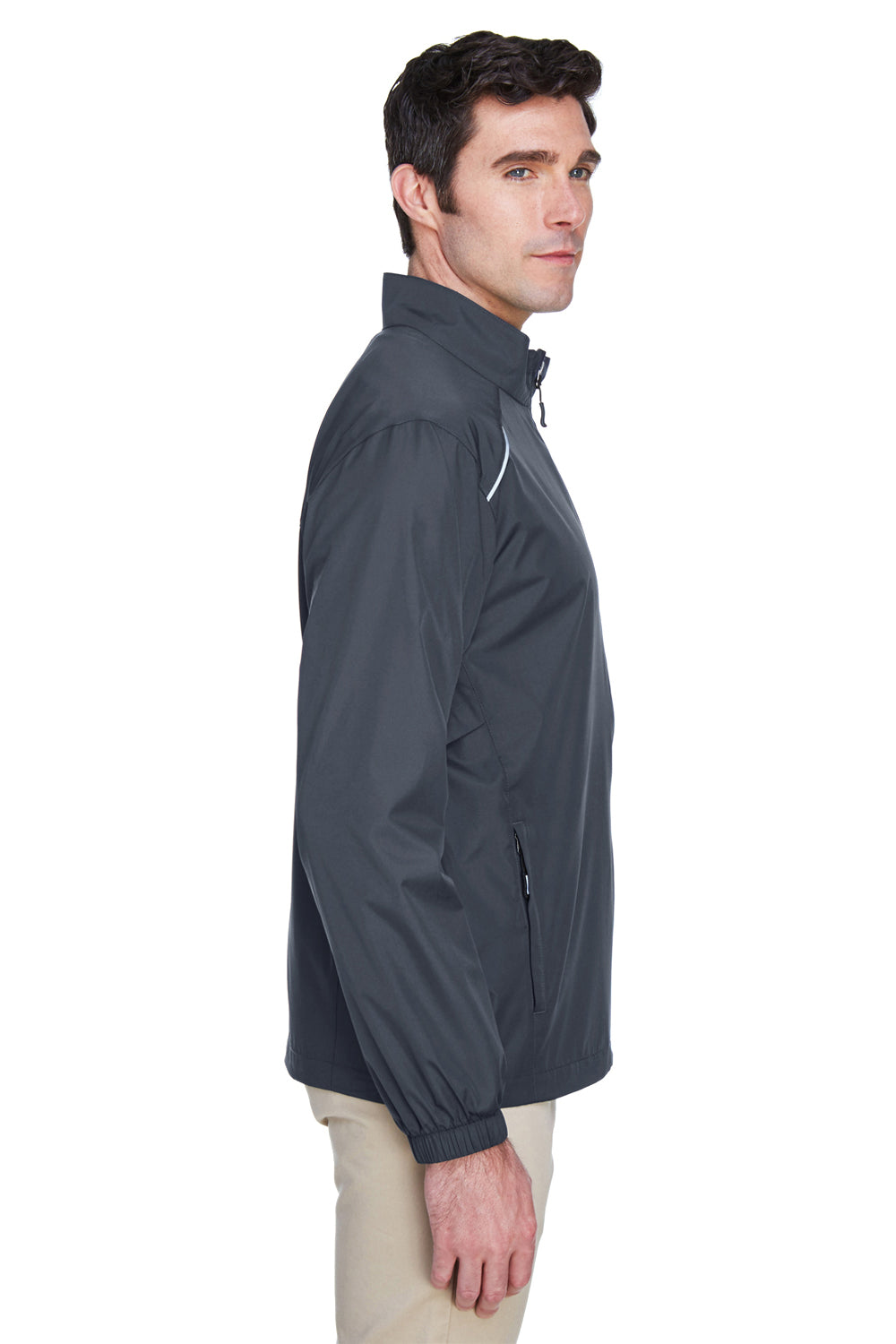 Core 365 88183 Mens Motivate Water Resistant Full Zip Jacket Carbon Grey Side