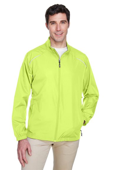 Core 365 88183 Mens Motivate Water Resistant Full Zip Jacket Safety Yellow Front