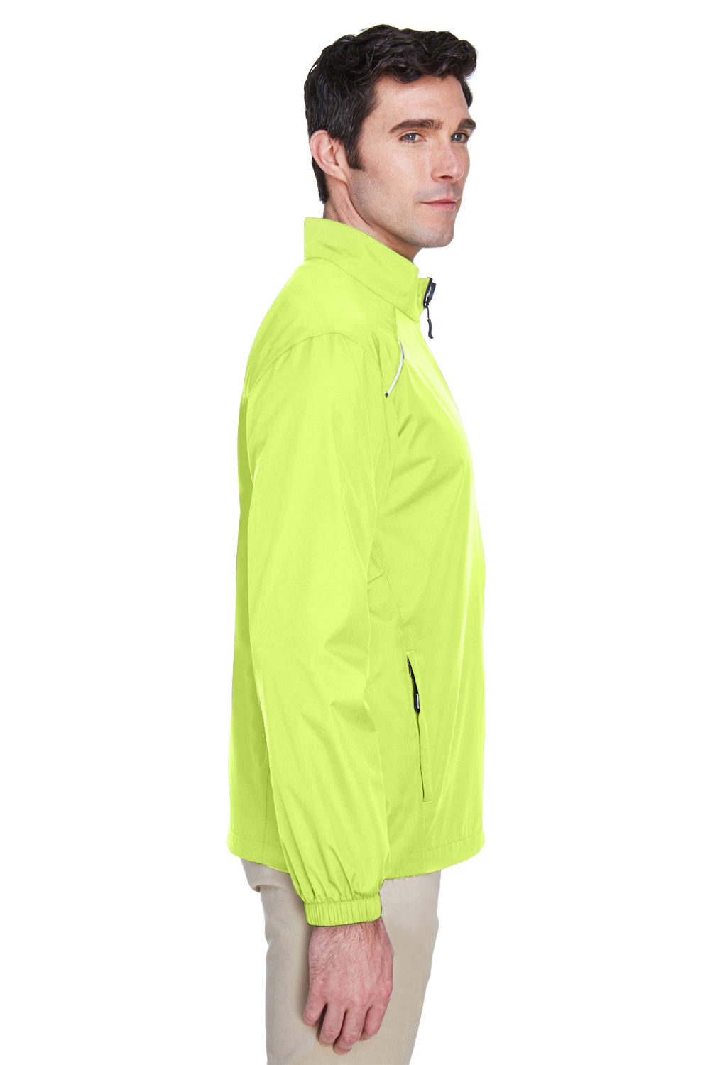 Core 365 88183 Mens Motivate Water Resistant Full Zip Jacket Safety Yellow Side