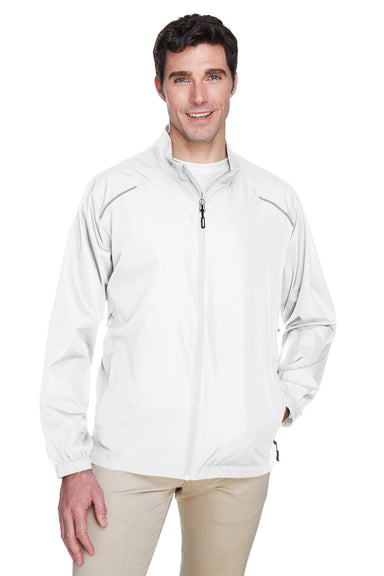 Core 365 88183 Mens Motivate Water Resistant Full Zip Jacket White Front