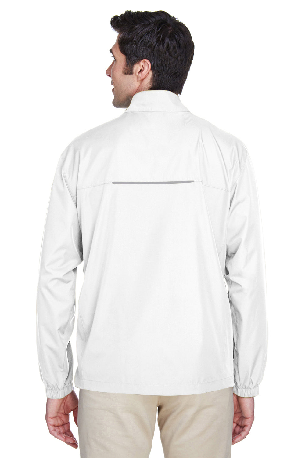 Core 365 88183 Mens Motivate Water Resistant Full Zip Jacket White Back