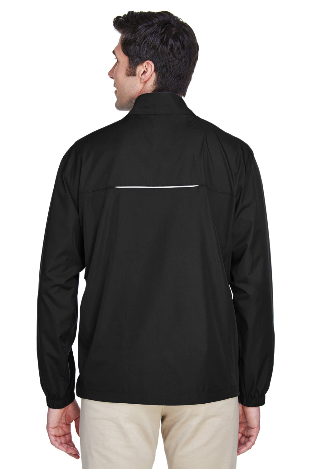 Core 365 88183 Mens Motivate Water Resistant Full Zip Jacket Black Back