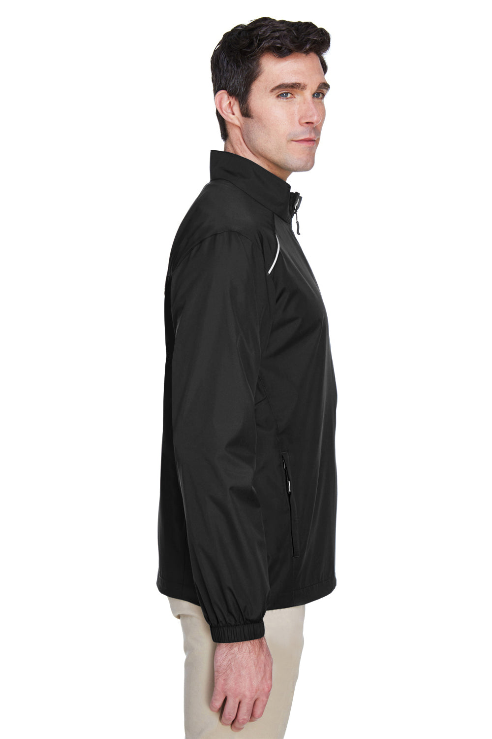 Core 365 88183 Mens Motivate Water Resistant Full Zip Jacket Black Side