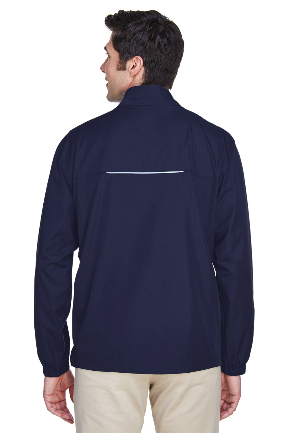 Core 365 88183 Mens Motivate Water Resistant Full Zip Jacket Navy Blue Back