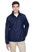 Core 365 88185 Mens Climate Waterproof Full Zip Hooded Jacket Navy Blue Front