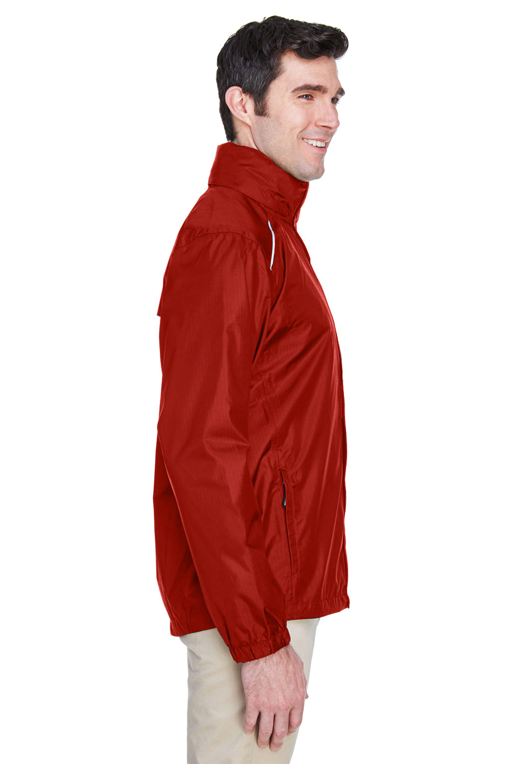 Core 365 88185 Mens Climate Waterproof Full Zip Hooded Jacket Red Side