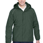 Core 365 Mens Brisk Full Zip Hooded Jacket - Forest Green - Closeout
