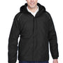 Core 365 Mens Brisk Full Zip Hooded Jacket - Black