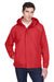Core 365 88189 Mens Brisk Full Zip Hooded Jacket Red Front