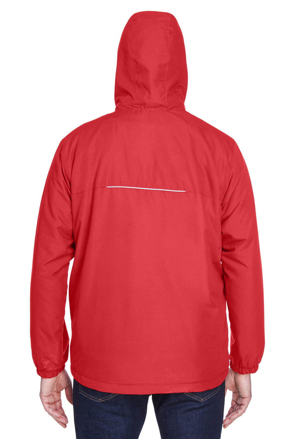 Core 365 88189 Mens Brisk Full Zip Hooded Jacket Red Back