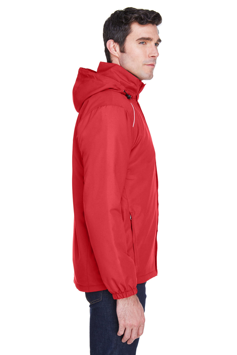 Core 365 88189 Mens Brisk Full Zip Hooded Jacket Red Side