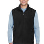 Core 365 Mens Journey Pill Resistant Fleece Full Zip Vest - Black