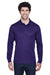 Core 365 88192 Mens Pinnacle Performance Moisture Wicking Long Sleeve Polo Shirt Purple Front