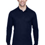 Core 365 Mens Pinnacle Performance Moisture Wicking Long Sleeve Polo Shirt - Classic Navy Blue