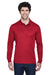 Core 365 88192 Mens Pinnacle Performance Moisture Wicking Long Sleeve Polo Shirt Red Front