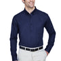 Core 365 Mens Operate UV Protection Long Sleeve Button Down Shirt w/ Pocket - Classic Navy Blue