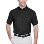 Core 365 Mens Optimum UV Protection Short Sleeve Button Down Shirt w/ Pocket - Black