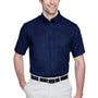 Core 365 Mens Optimum UV Protection Short Sleeve Button Down Shirt w/ Pocket - Classic Navy Blue