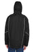 North End 88196 Mens Angle 3-in-1 Full Zip Hooded Jacket Black Back