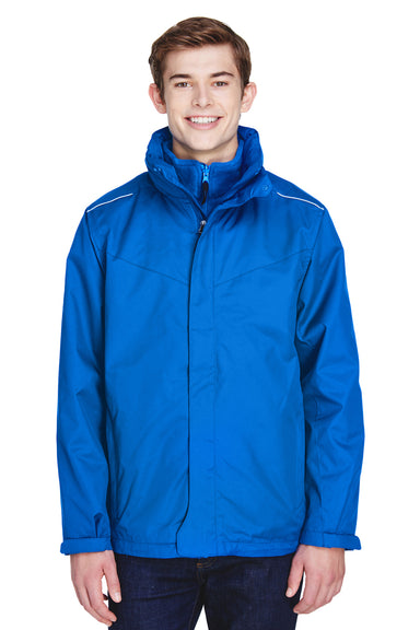 Core 365 88205 Mens Region 3-in-1 Water Resistant Full Zip Hooded Jacket Royal Blue Front