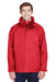 Core 365 88205 Mens Region 3-in-1 Water Resistant Full Zip Hooded Jacket Red Front