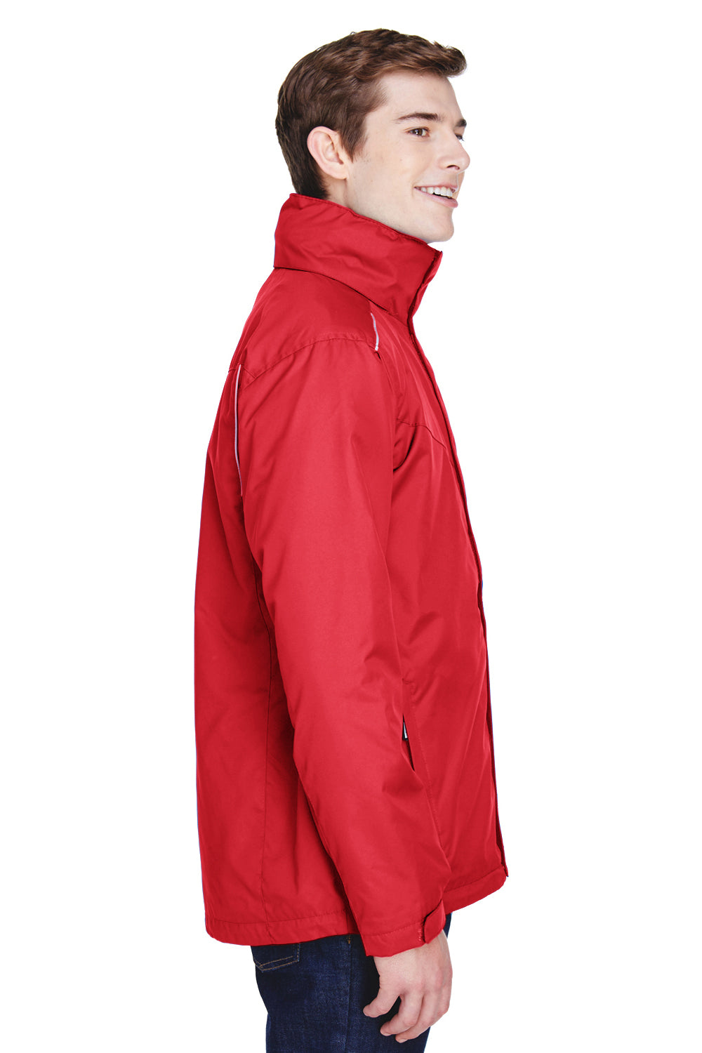 Core 365 88205 Mens Region 3-in-1 Water Resistant Full Zip Hooded Jacket Red Side