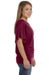 Bella + Canvas 8821 Womens Flowy Draped Dolman Short Sleeve Wide Neck T-Shirt Maroon Side
