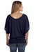Bella + Canvas 8821 Womens Flowy Draped Dolman Short Sleeve Wide Neck T-Shirt Midnight Blue Back