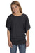 Bella + Canvas 8821 Womens Flowy Draped Dolman Short Sleeve Wide Neck T-Shirt Heather Dark Grey Front