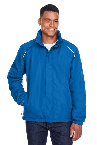 Core 365 88224 Mens Profile Water Resistant Full Zip Hooded Jacket Royal Blue Front