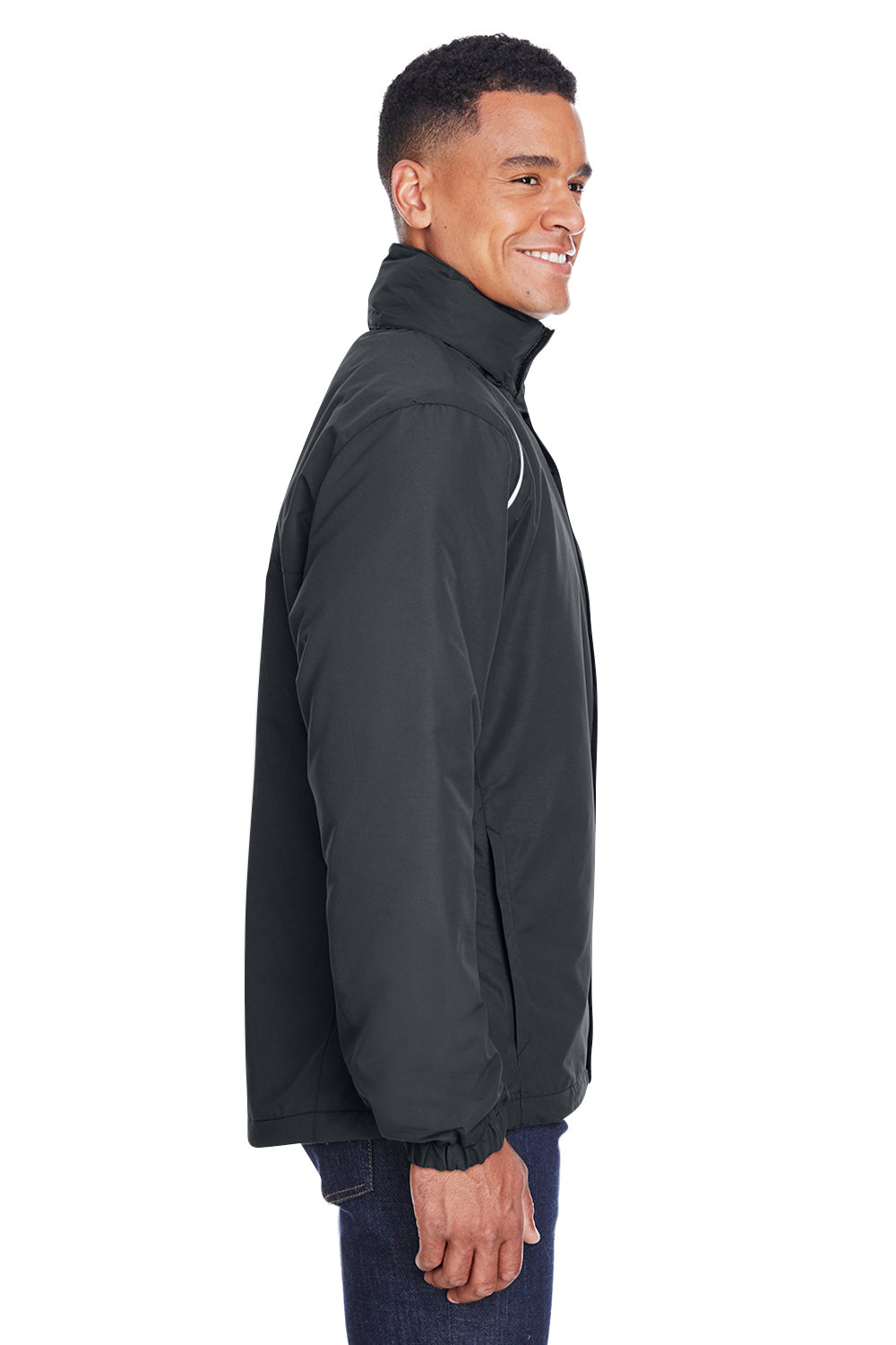 Core 365 88224 Mens Profile Water Resistant Full Zip Hooded Jacket Carbon Grey Side
