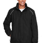 Core 365 Mens Profile Water Resistant Full Zip Hooded Jacket - Black