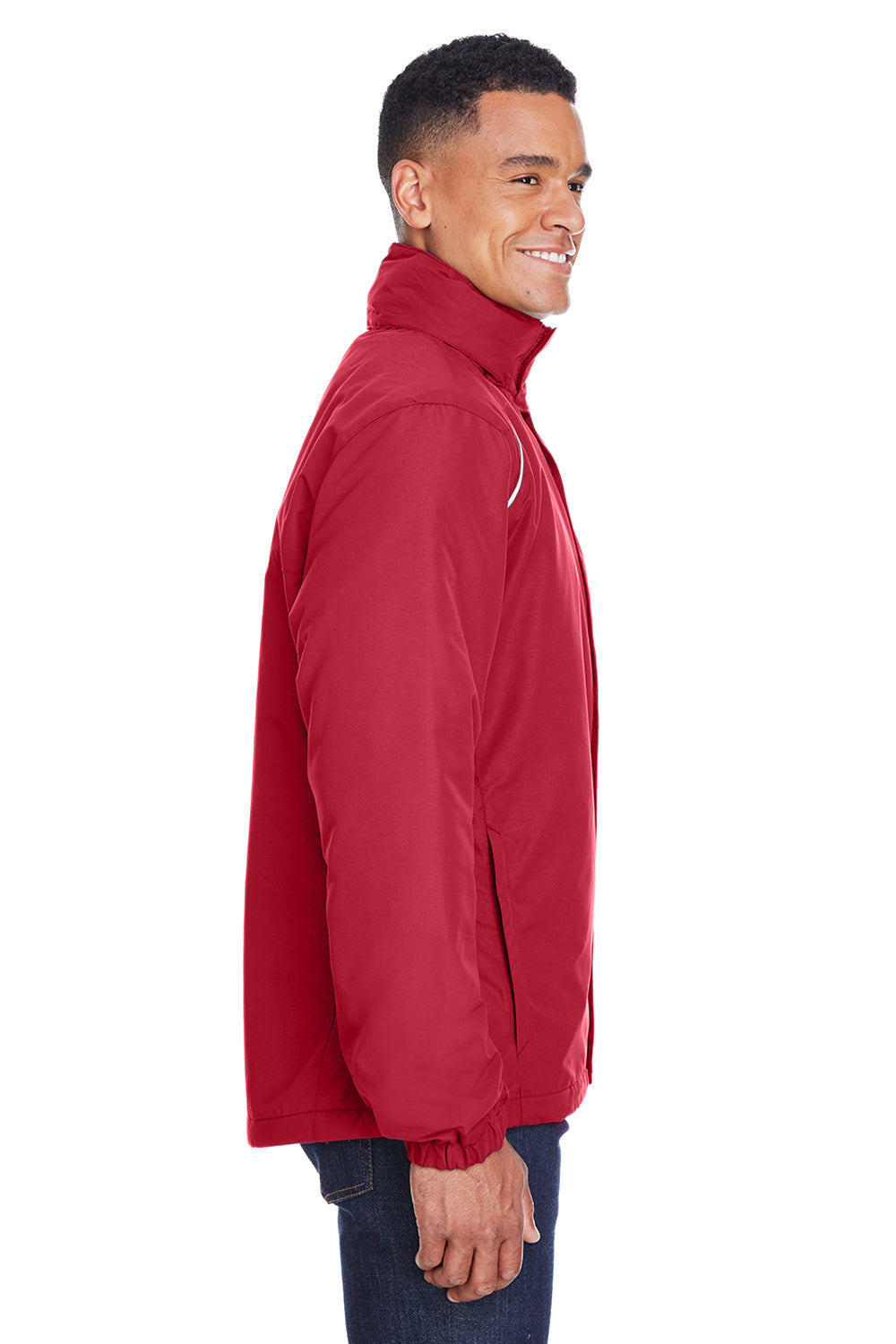 Core 365 88224 Mens Profile Water Resistant Full Zip Hooded Jacket Red Side