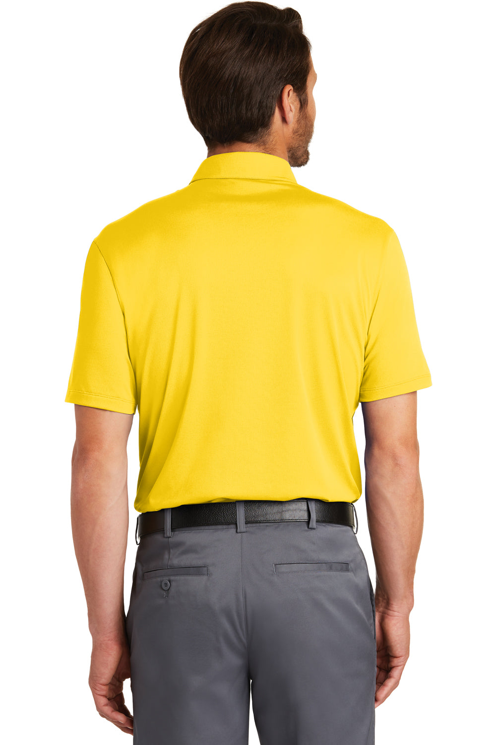 Nike 883681 Mens Legacy Dri-Fit Moisture Wicking Short Sleeve Polo Shirt Yellow Back