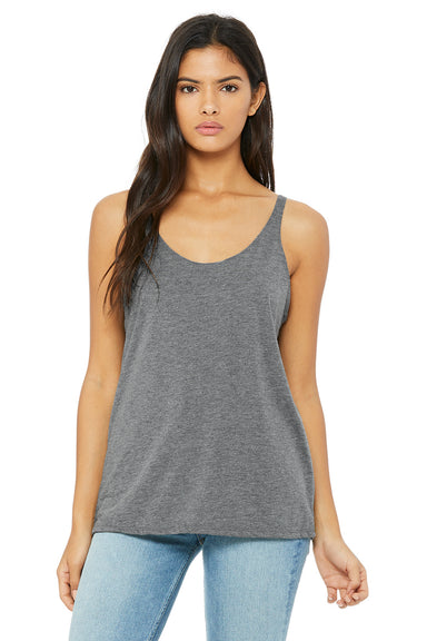 Bella + Canvas 8838 Womens Slouchy Tank Top Grey Triblend Front