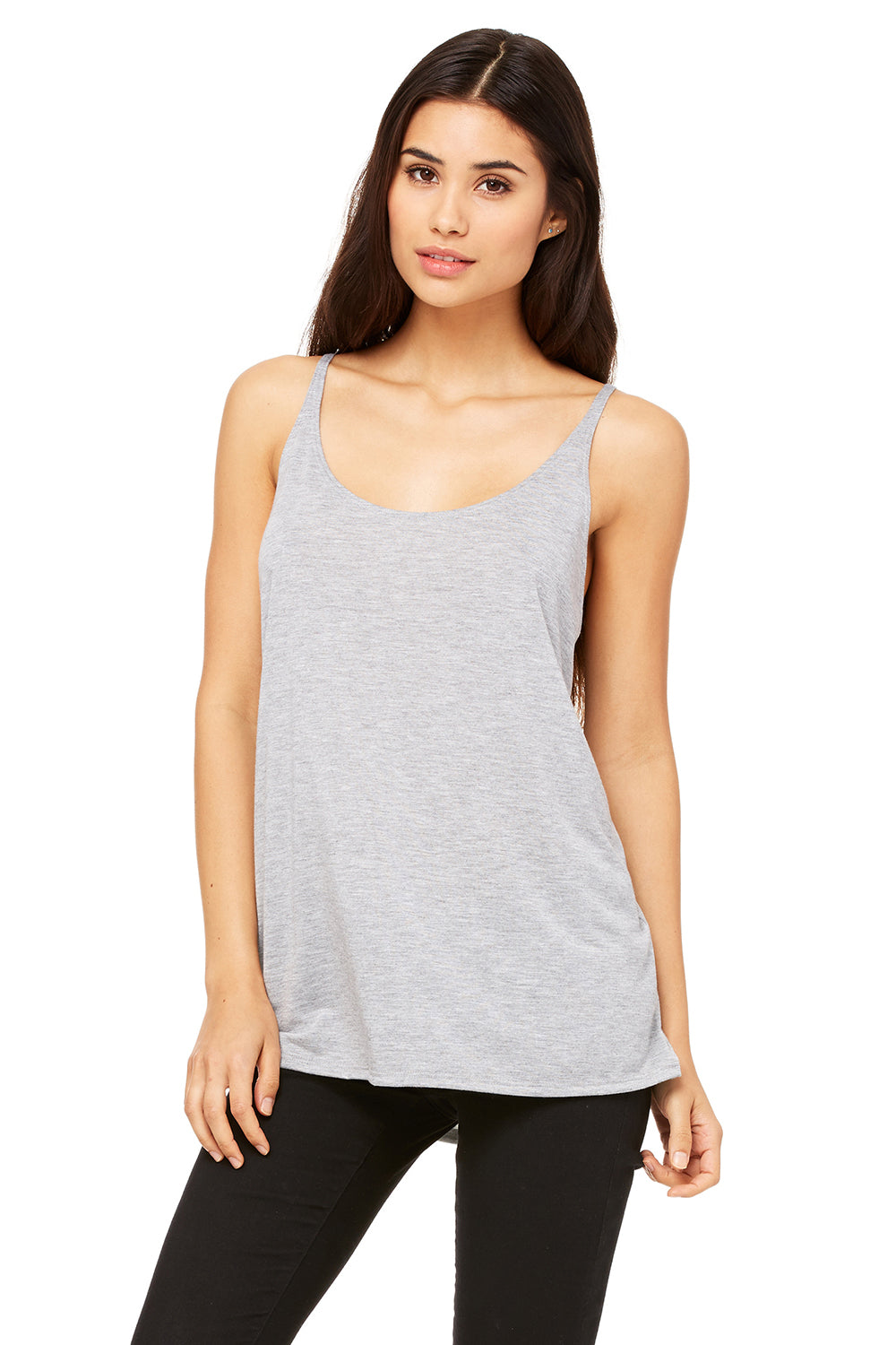 Bella + Canvas 8838 Womens Slouchy Tank Top Heather Grey Front